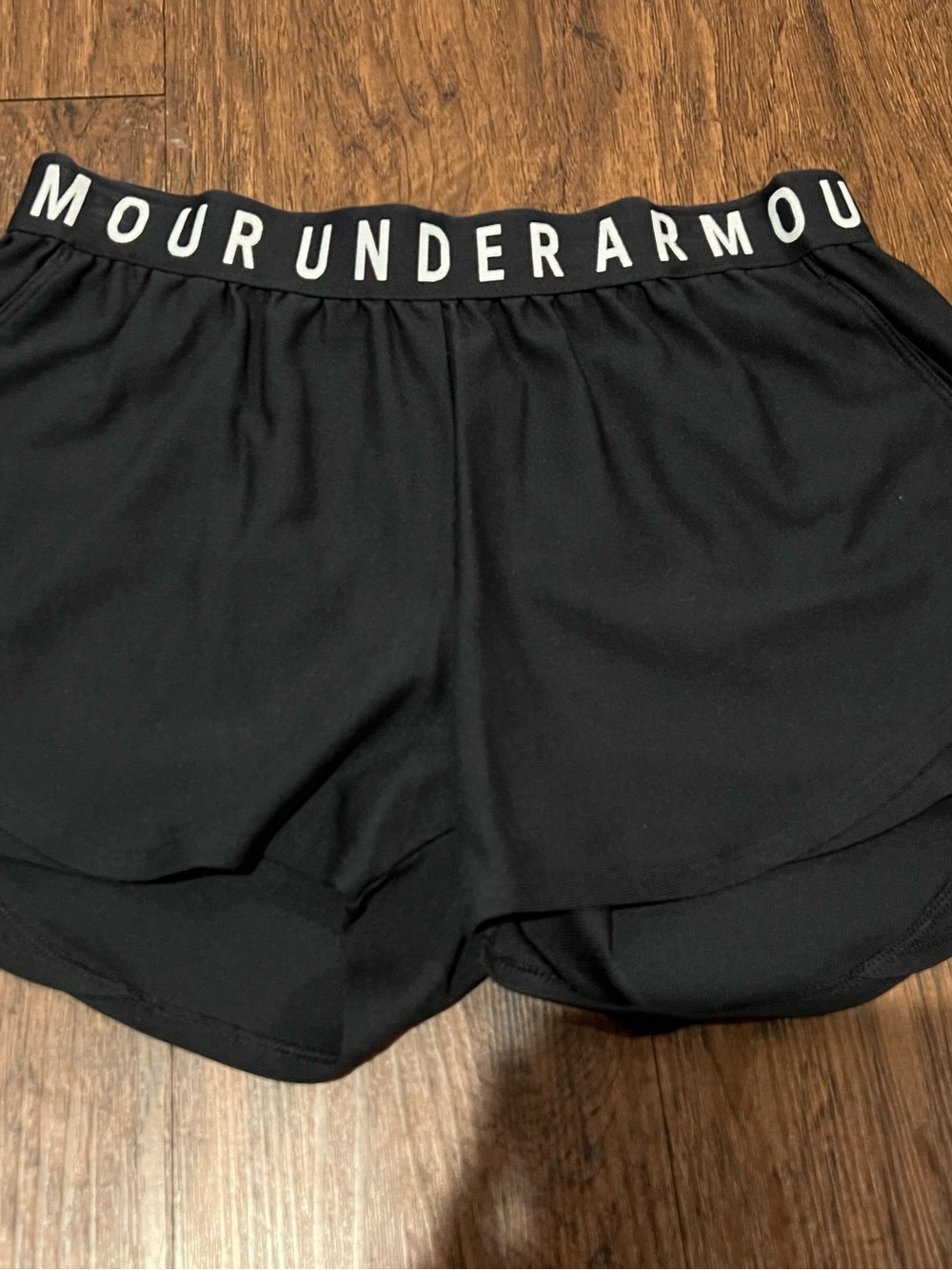 Under Armour Black Athletic Shorts with Branded Waistband